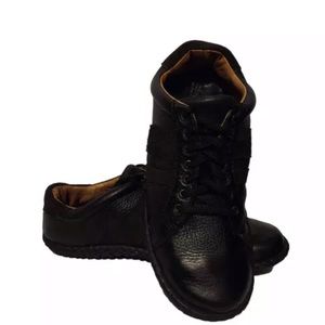 Born Mens Comfort Black Leather Laced Casual Shoes